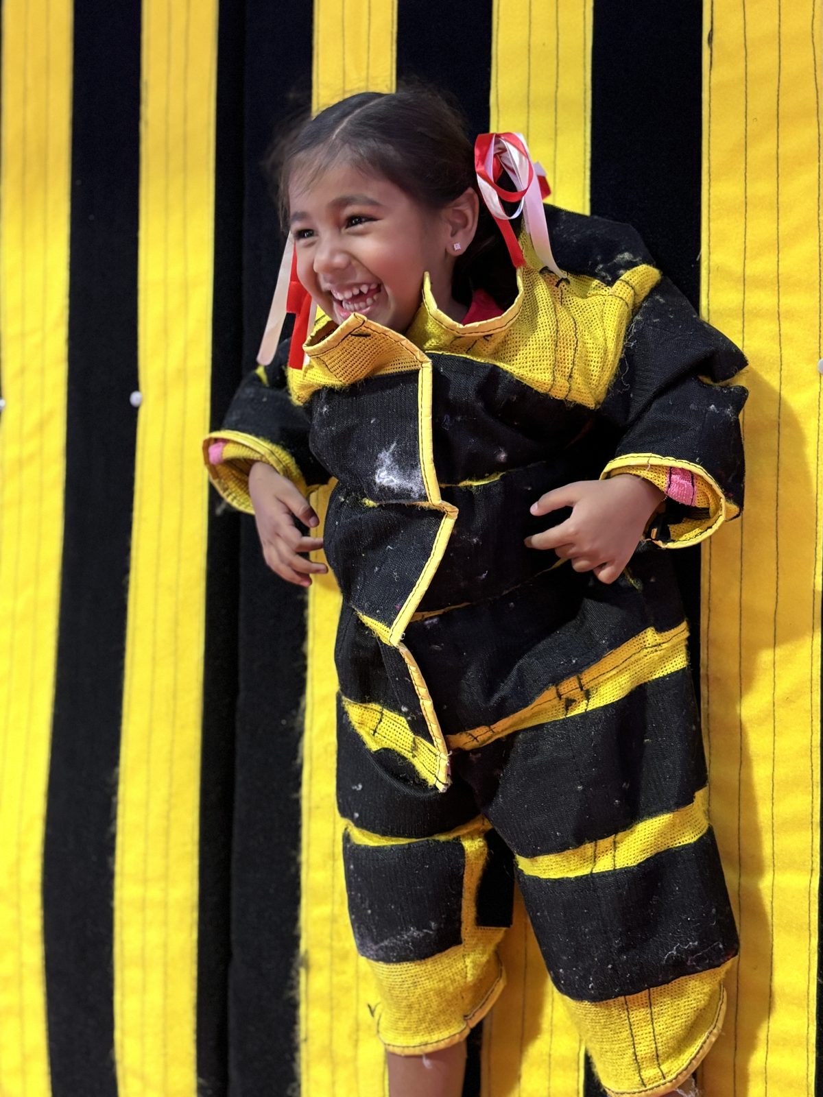 Boy jumping on the trampoline