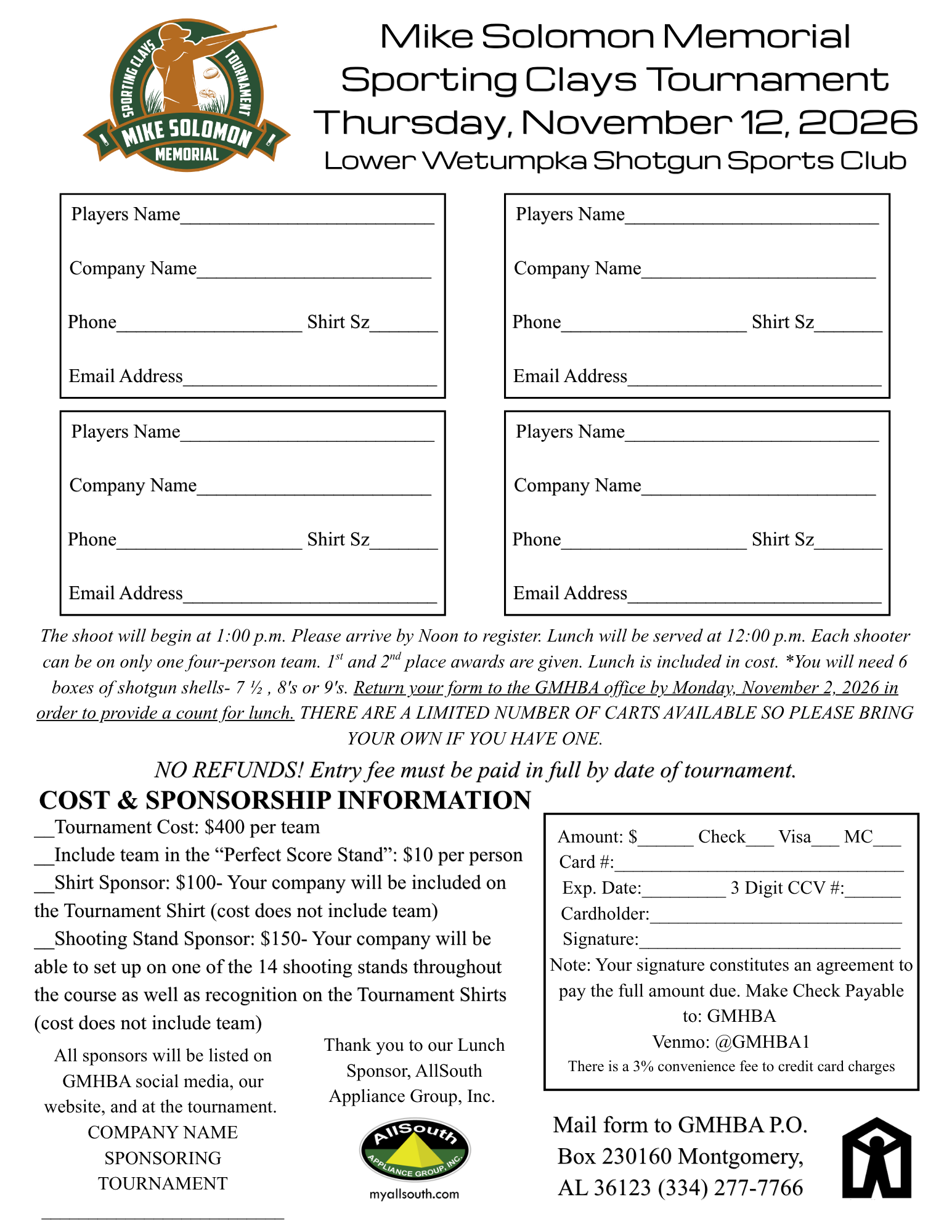 GMHBA Sporting Clays Tournament sign up and sponsorship opportunities