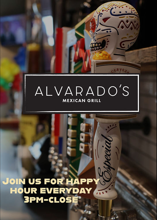 Alvarado's Mexican Grill restaurant exterior in Pomona at dusk
