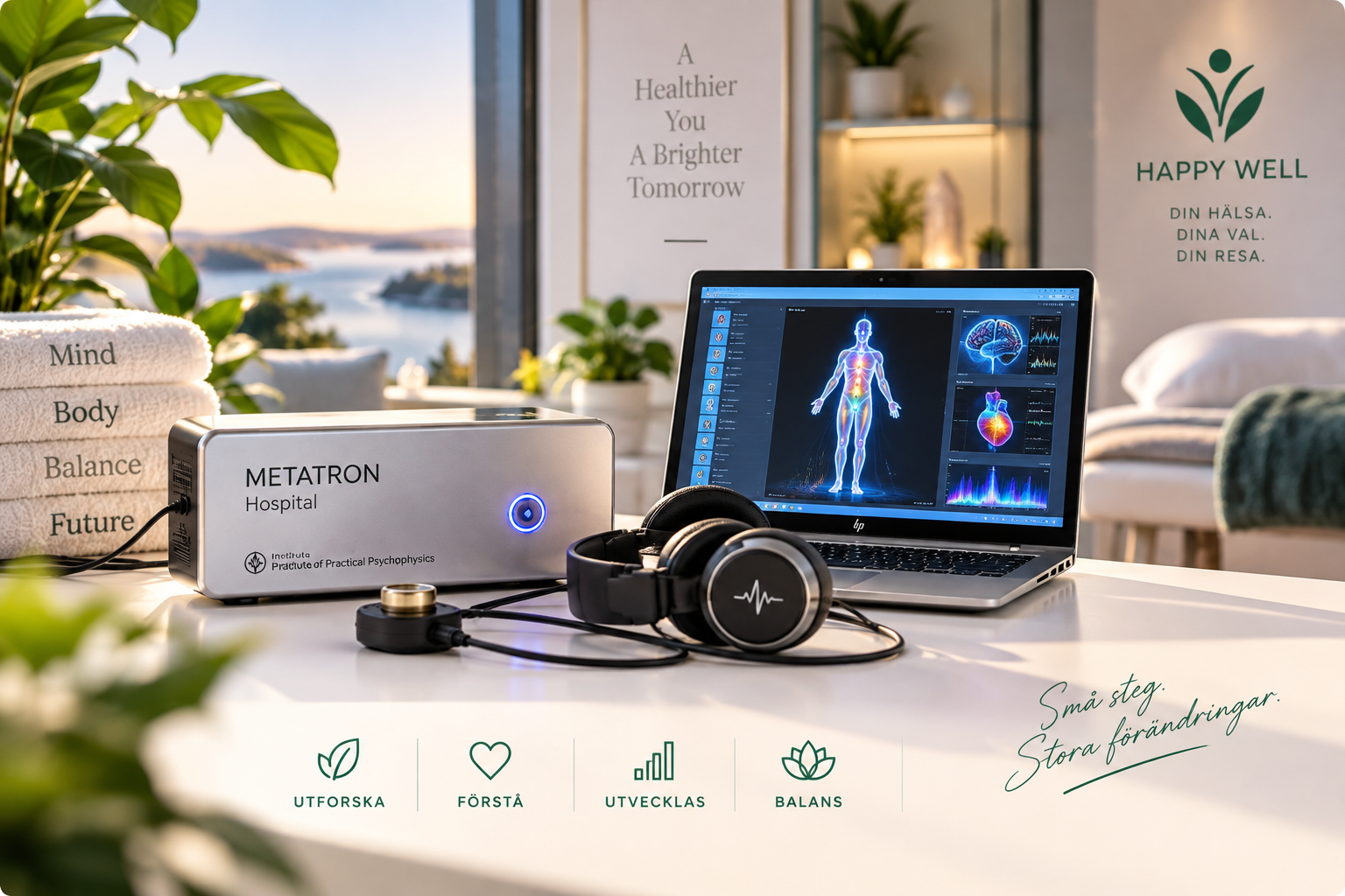 Metatron-utrustning med dator och headset