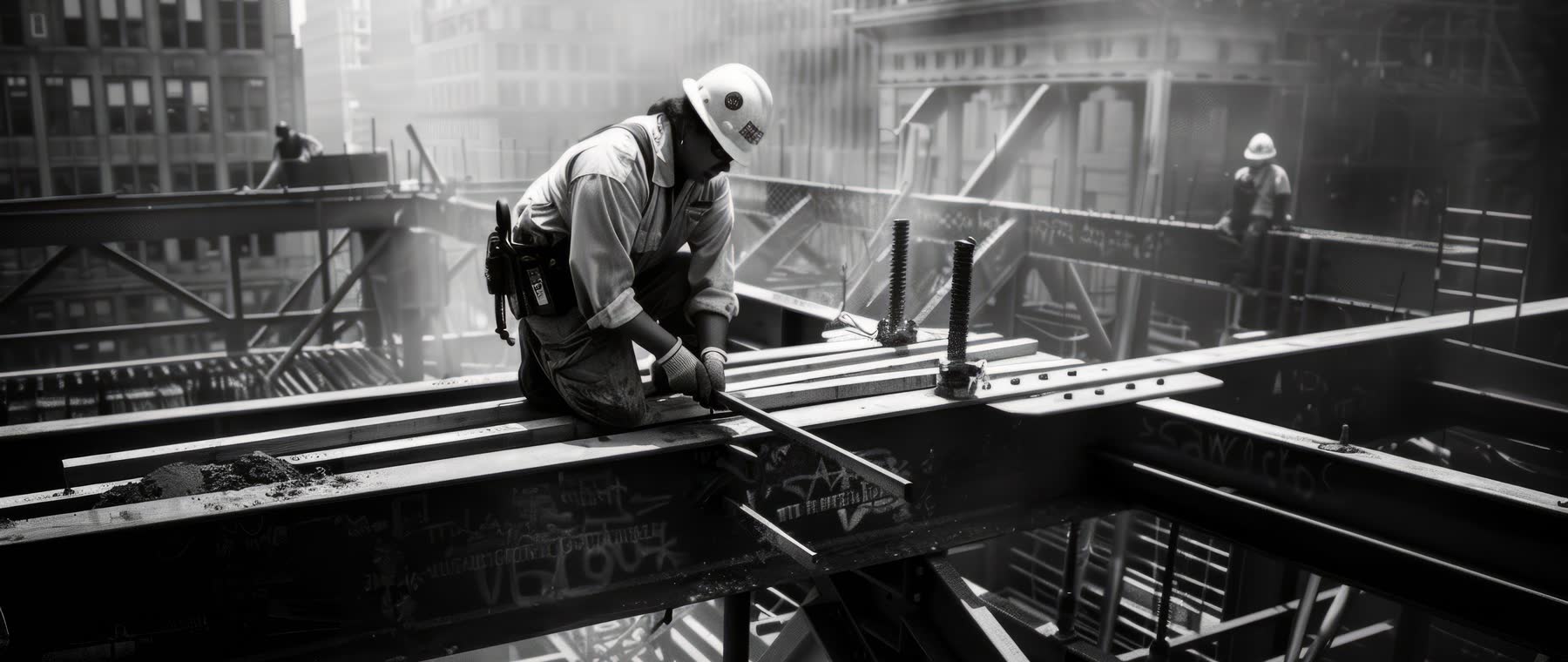 Trabajo sobre estructura metálica en altura