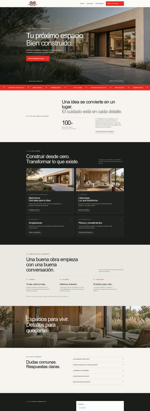 Recorrido por la web de Instaladores Sur