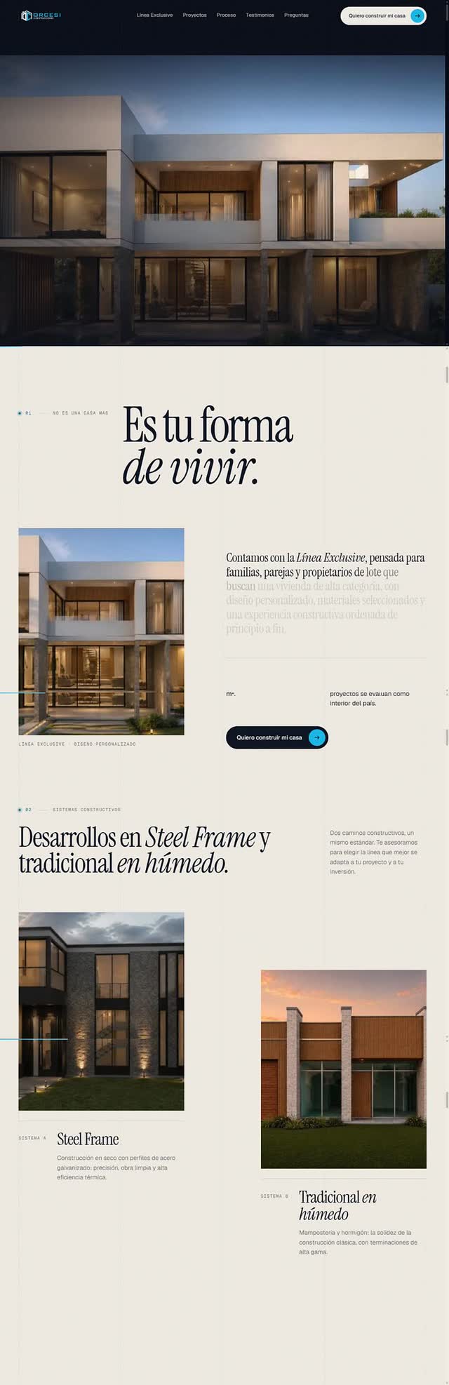 Recorrido por la web de Orcesi Construcciones