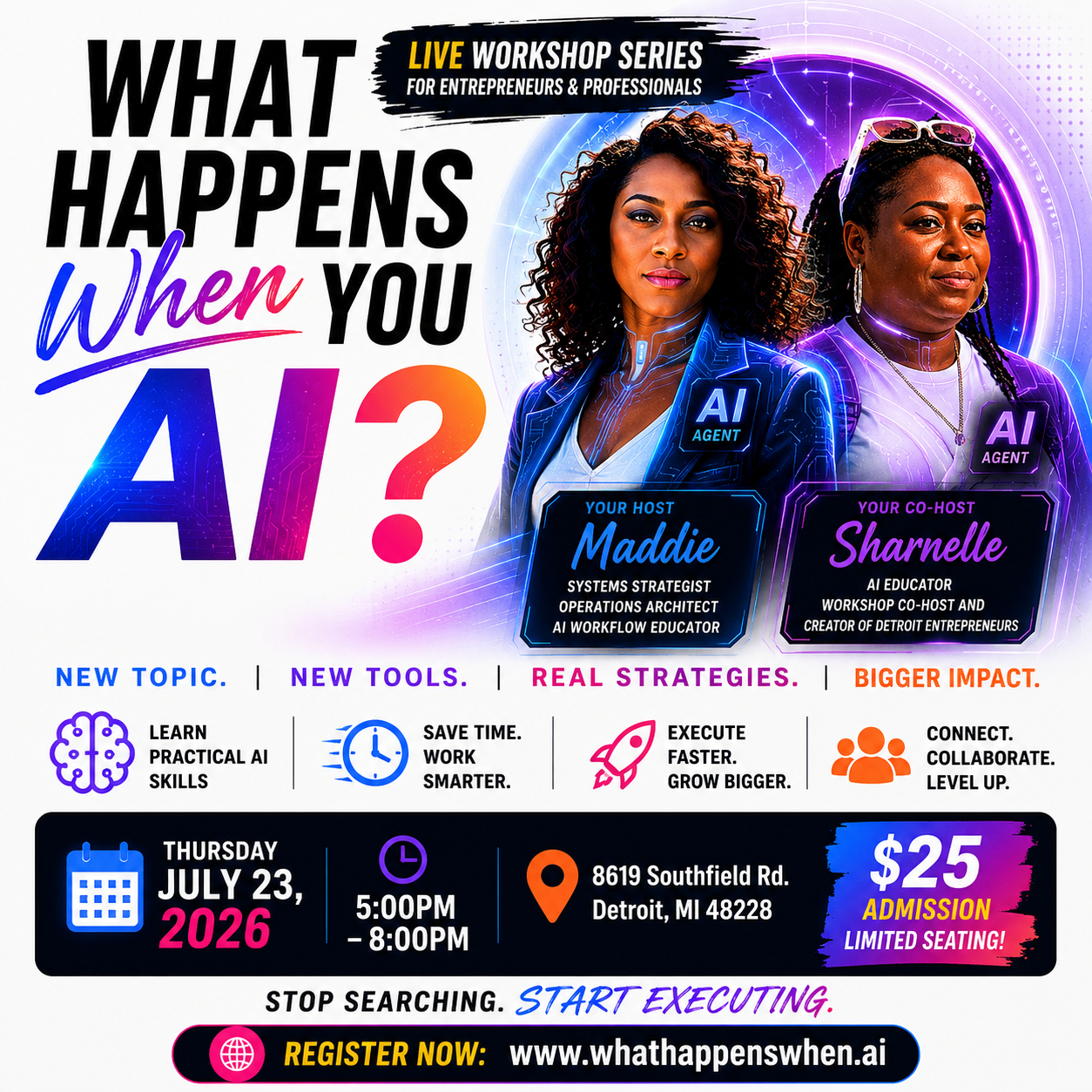What Happens When You Google AI — live workshop event flyer