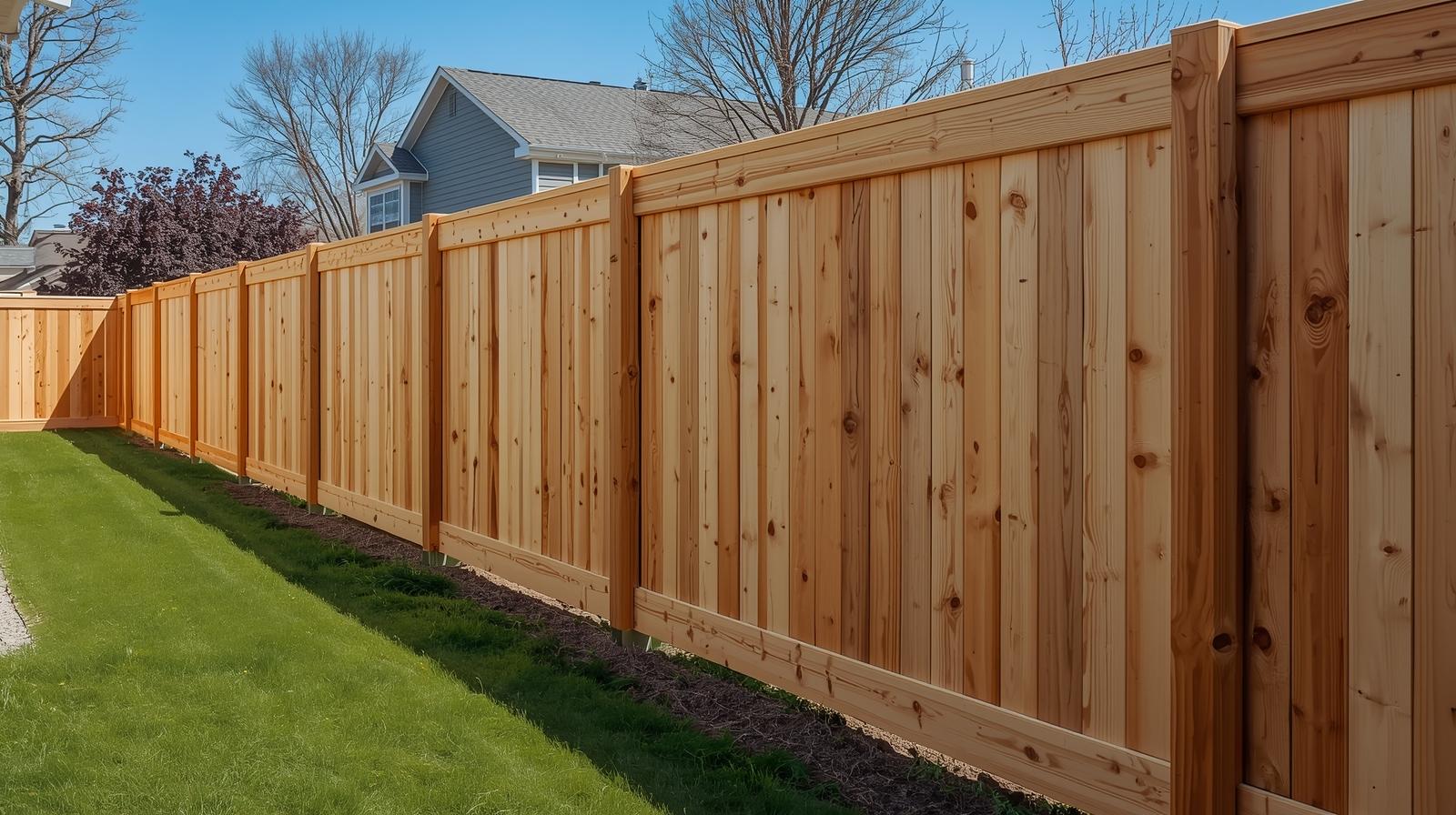 Professional fence installation in Roscoe IL featuring vinyl privacy fence in residential neighborhood.
