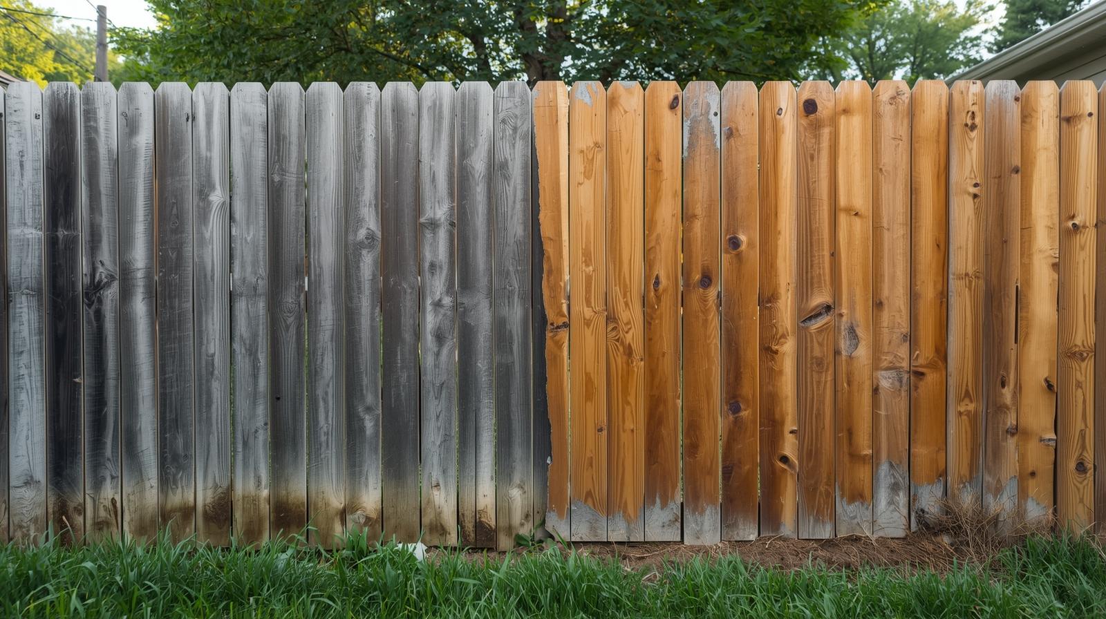 Damaged wood fence in Roscoe IL showing broken panels and leaning posts requiring repair.