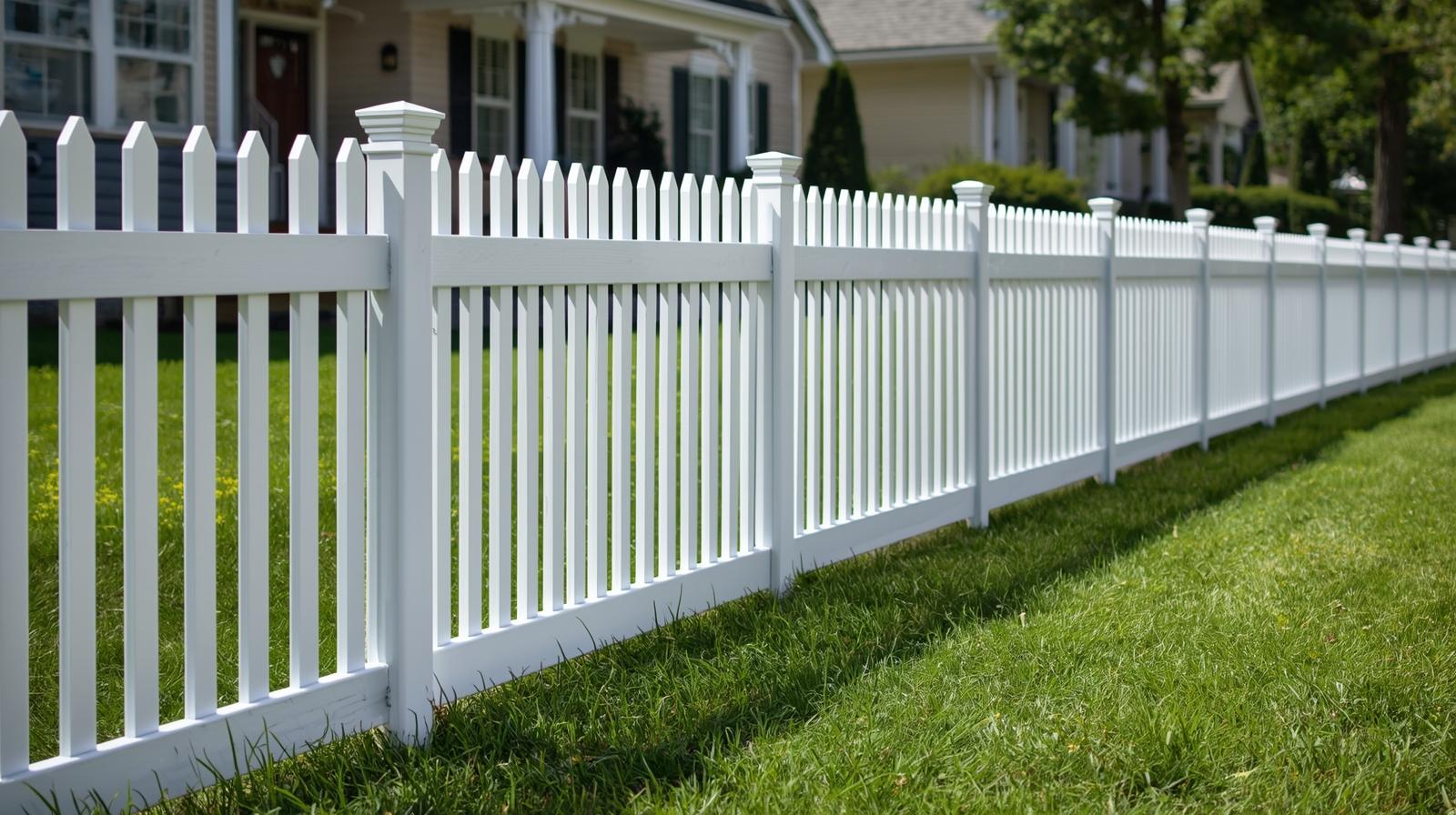 Professional fence contractor installing residential fence in Rockford IL neighborhood.