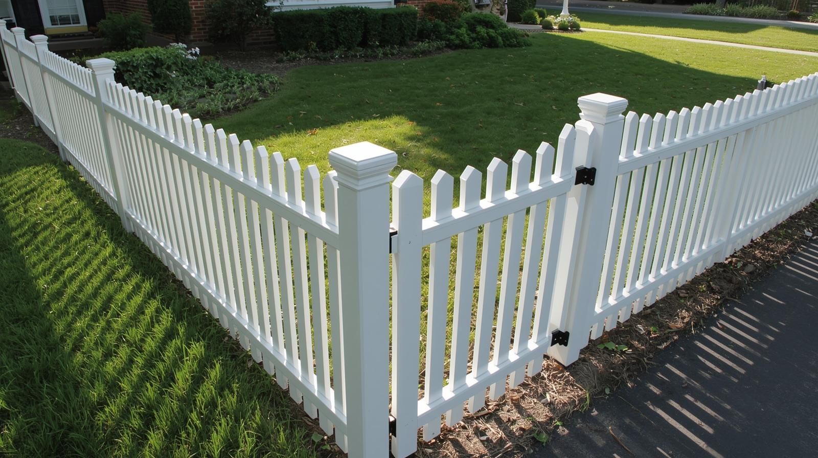 Residential fence installation in Rockford IL backyard with contractor installing wood privacy fence. Residential fence installation in Rockford IL backyard with contractor installing wood privacy fence.