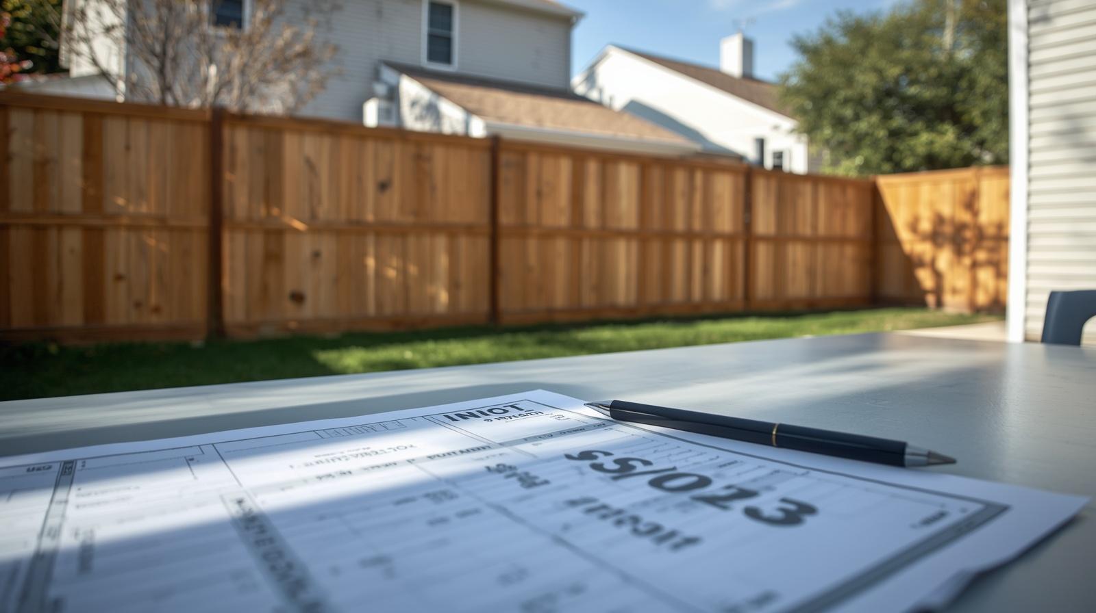 Fence installation project in Rockford IL with contractor building backyard fence.