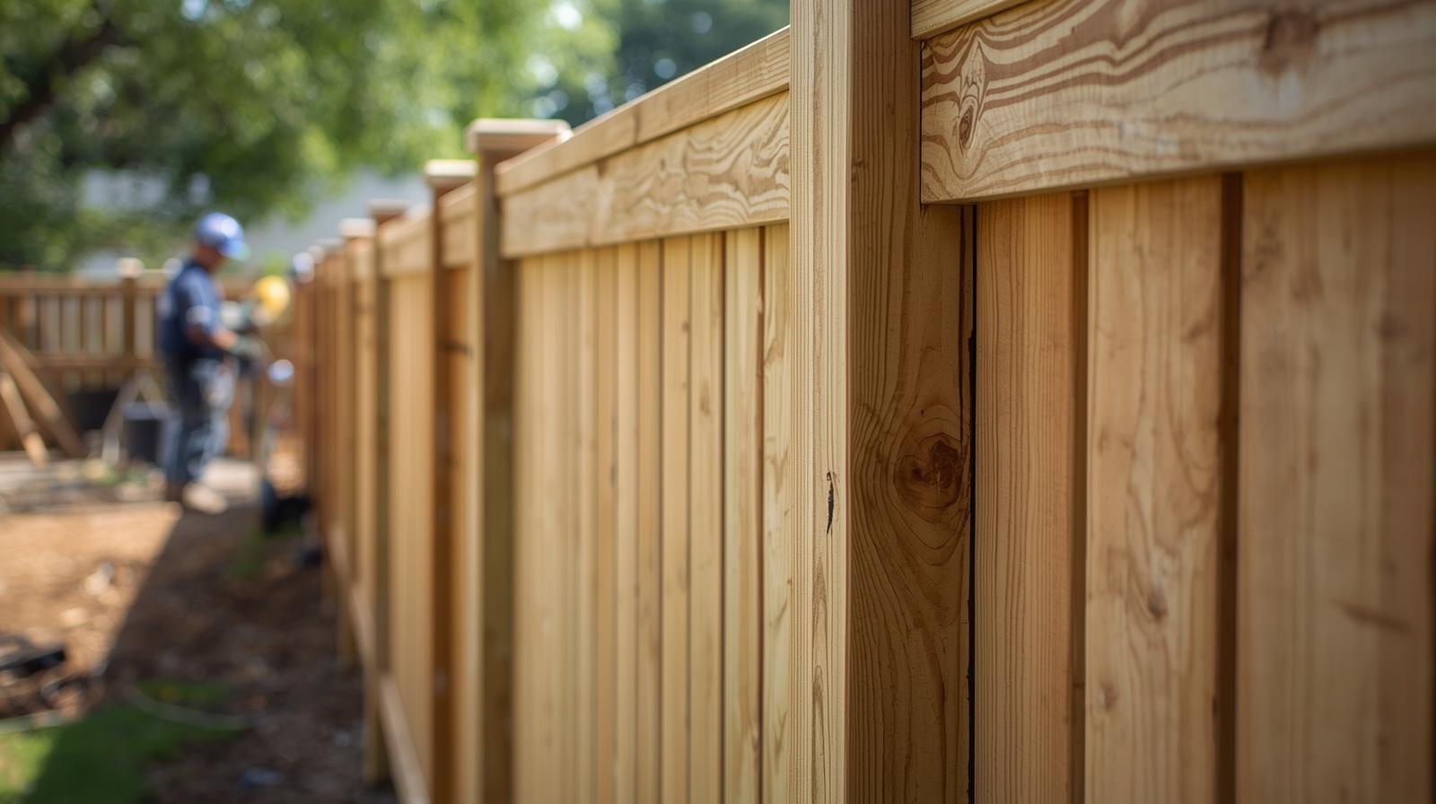 Fence contractor measuring yard in Machesney Park IL for installation quote. Fence contractor measuring yard in Machesney Park IL for installation quote.