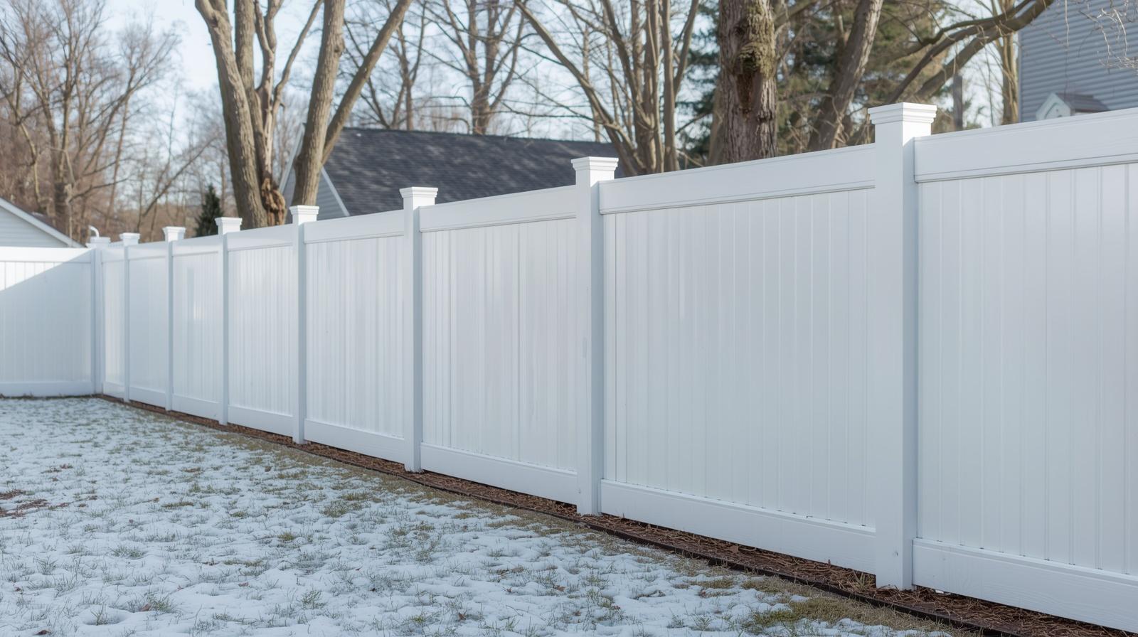 Residential fence installation in Galena IL backyard with historic-style home.