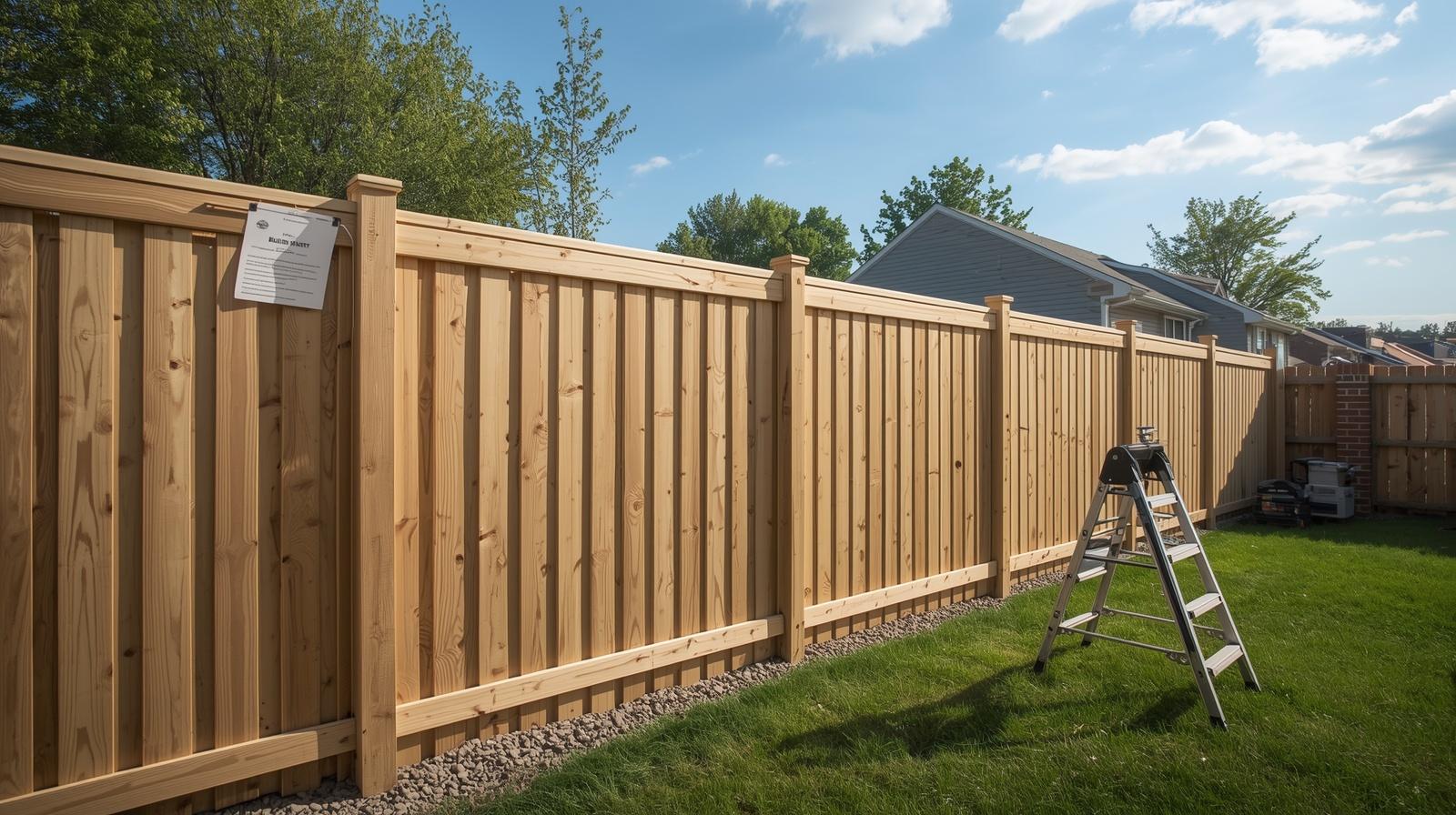 Fence installation in Galena IL showing property line and permit compliance. Fence installation in Galena IL showing property line and permit compliance.