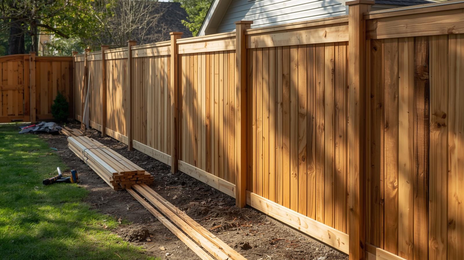 Fence repair in Byron IL fixing leaning posts and damaged panels.