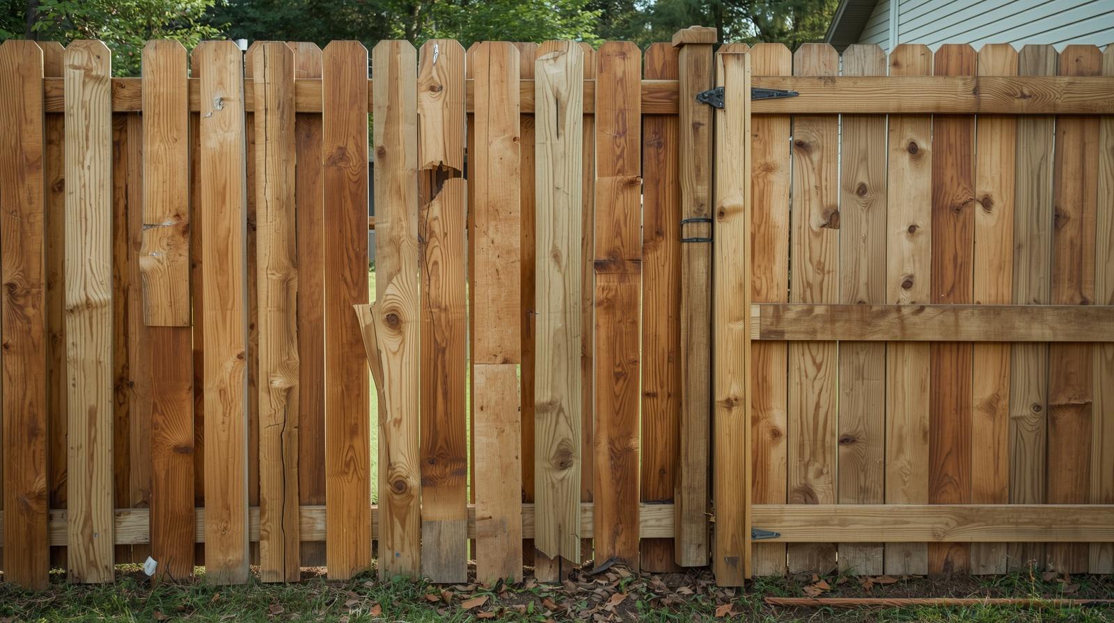 Fence repair in Genoa IL fixing leaning fence and gate alignment issues.