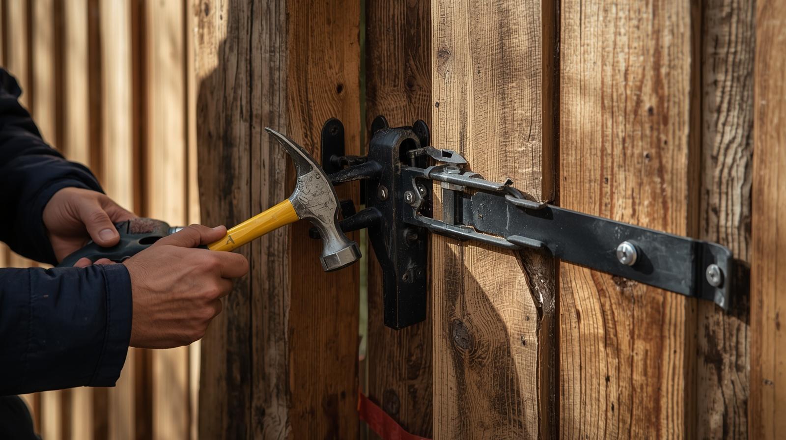 Fence repair in Poplar Grove IL fixing damaged panels, posts, and gate.