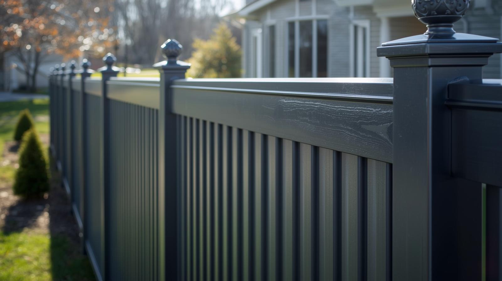Black aluminum fence installed around residential property in Rockton IL.