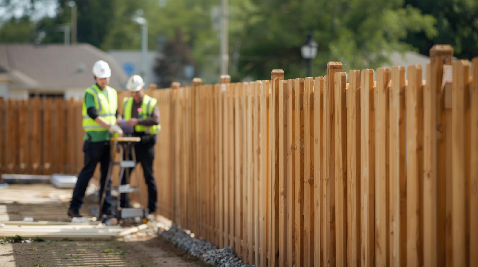 Residential fence installation project in Lake Carroll IL backyard.
