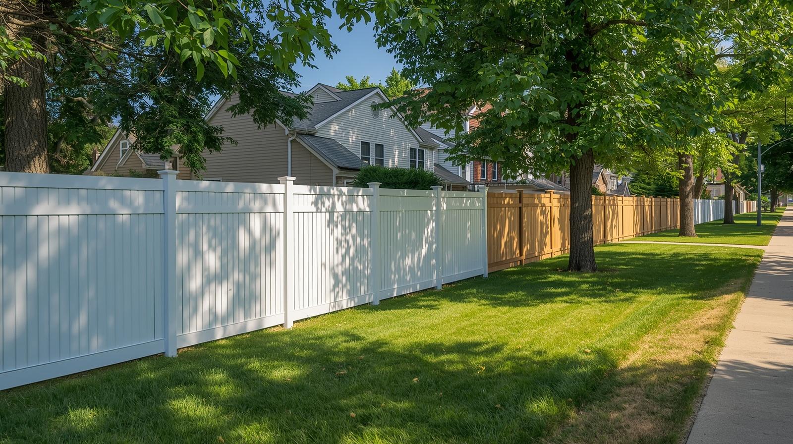 Residential fence installed around backyard property in Machesney Park IL.