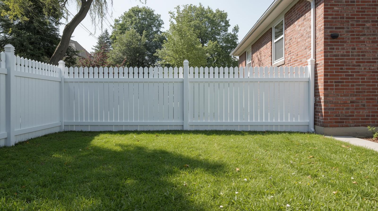 Residential fence installation project in South Beloit IL backyard.