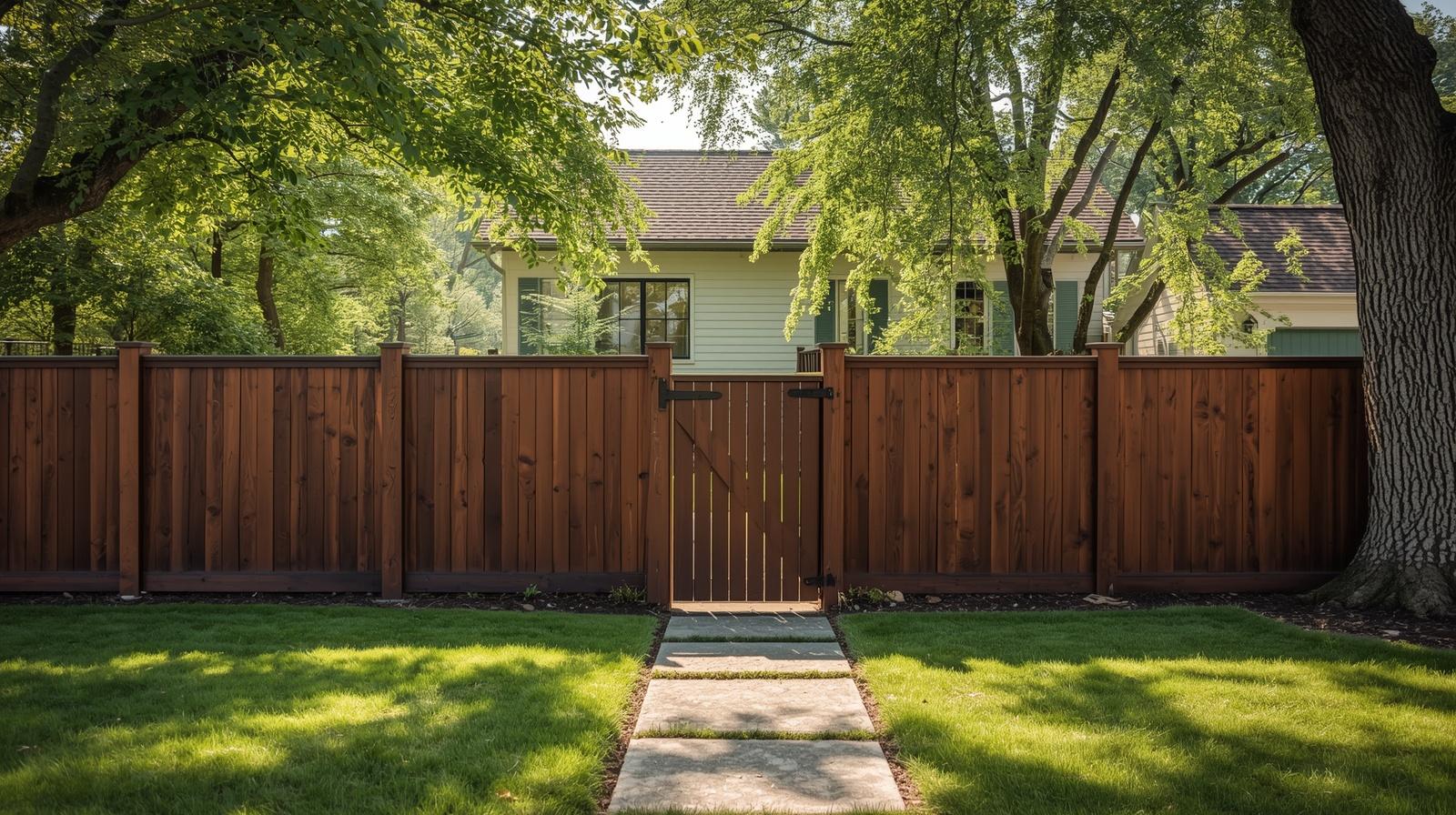 Privacy fence styles installed around residential home in Mount Carroll IL.