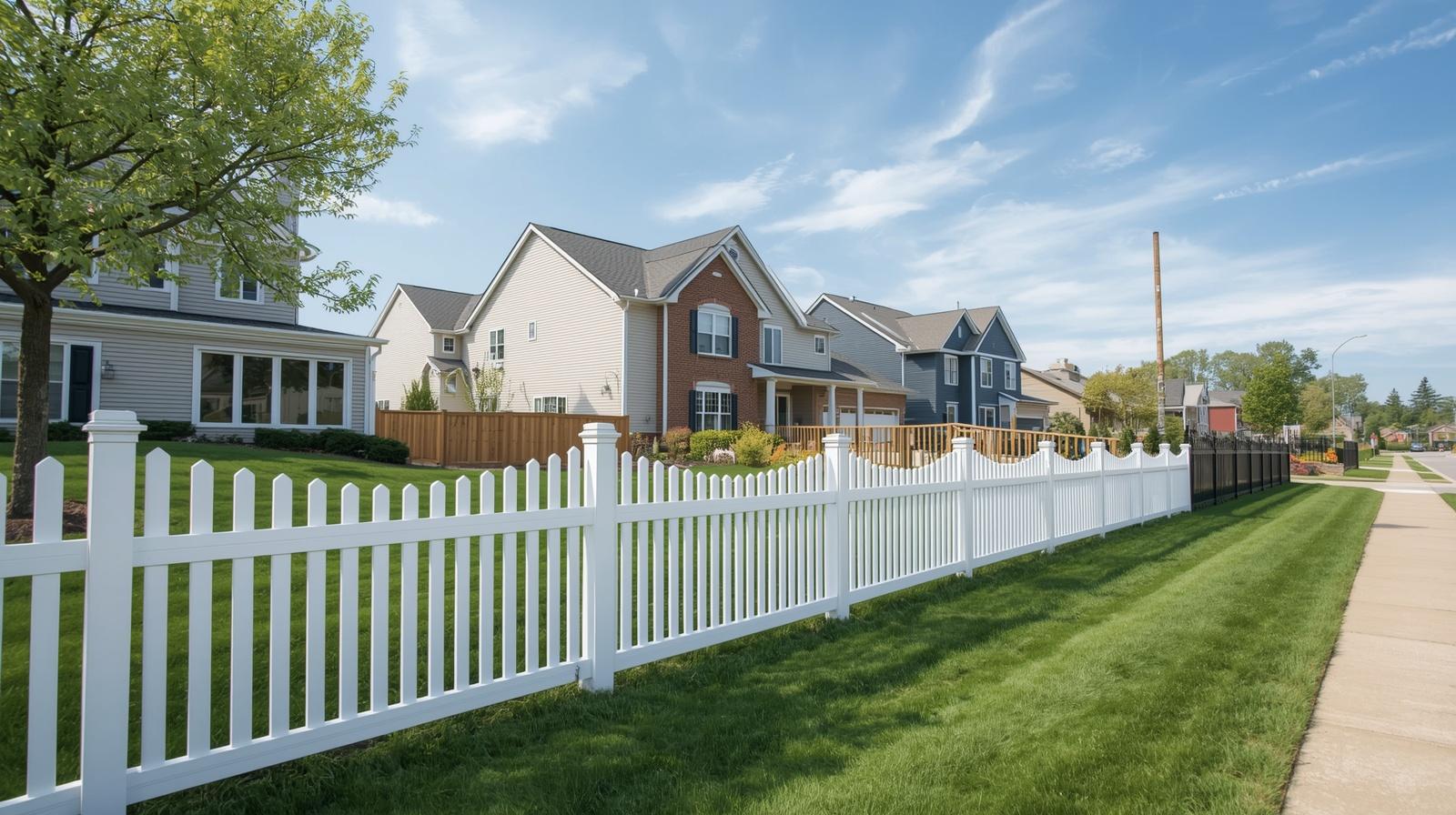 Different residential fence styles installed on homes in Footville WI.