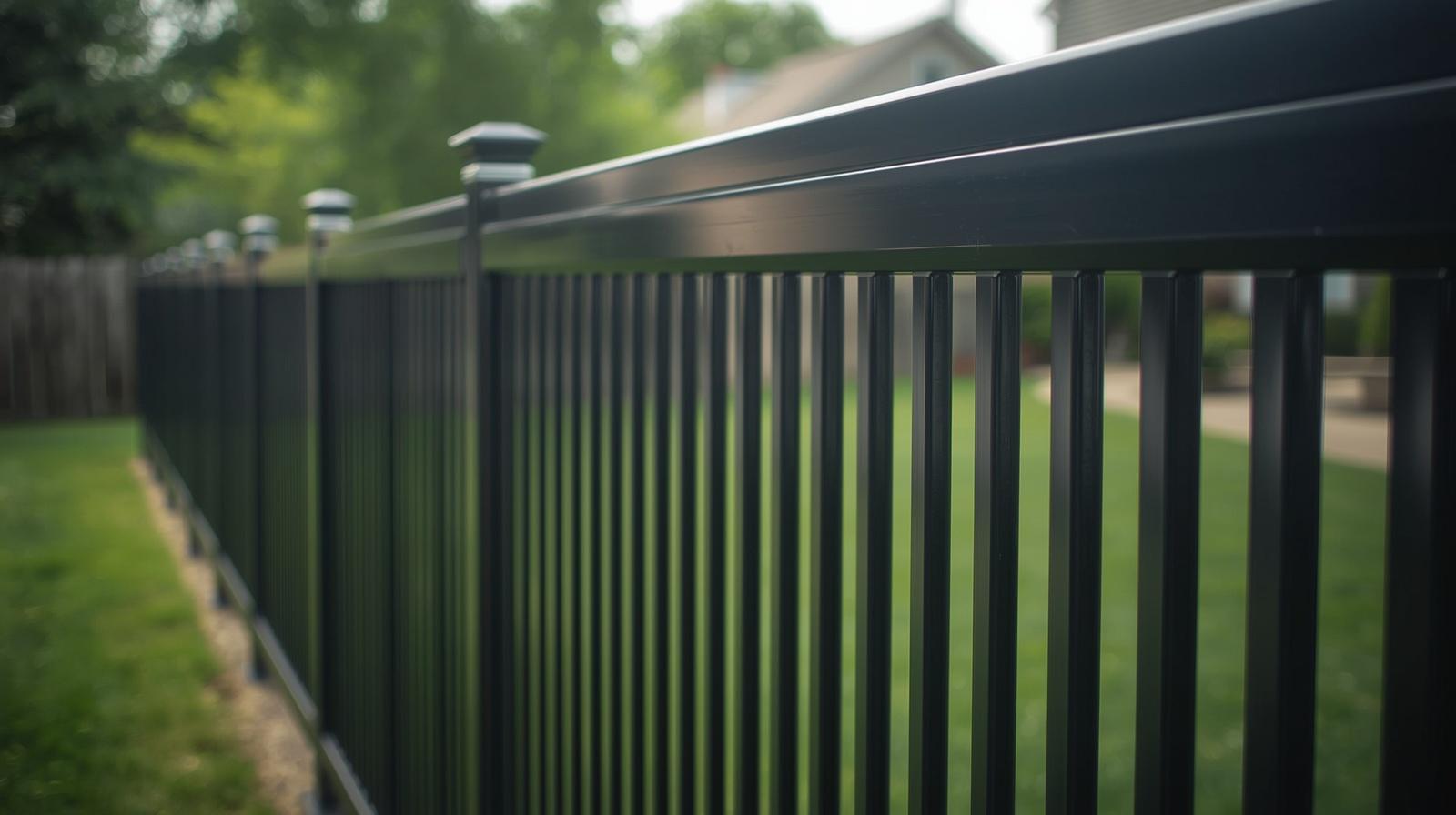 Aluminum fence installation around residential property in Lake Geneva WI.