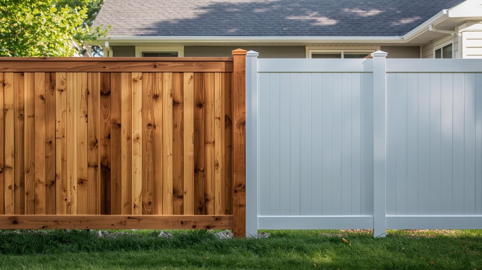 Privacy fence installation showing different fence styles on residential property in Sycamore IL.