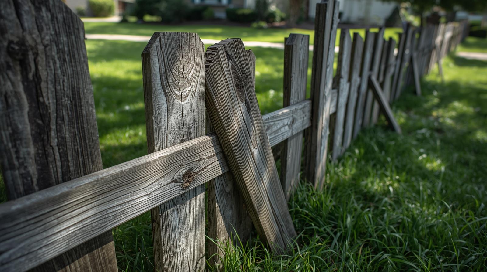 Fence repair project fixing damaged posts and panels in Milton WI.
