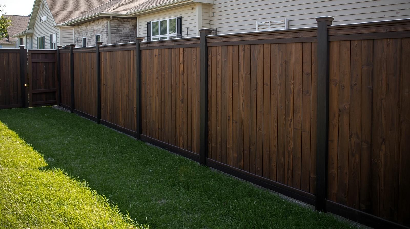 Privacy fence installation around residential property in Delavan WI.