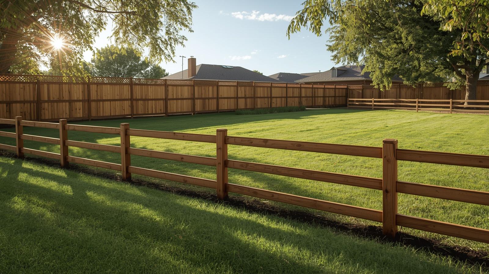 Fence installation surrounding large residential property in Davis Junction IL.