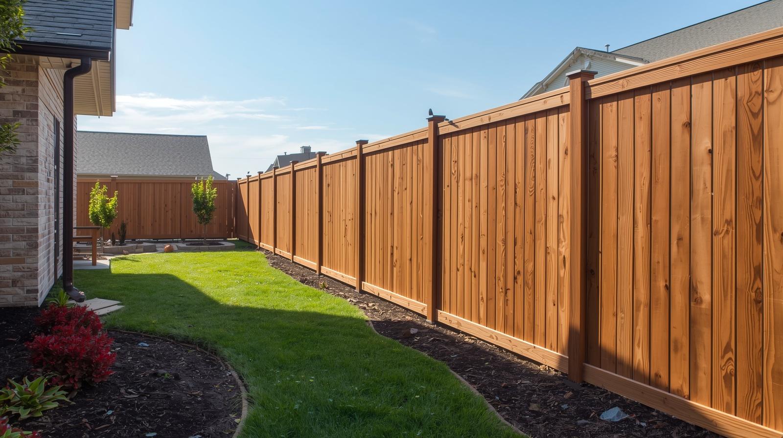Privacy fence installation around residential property in Lake Carroll IL.