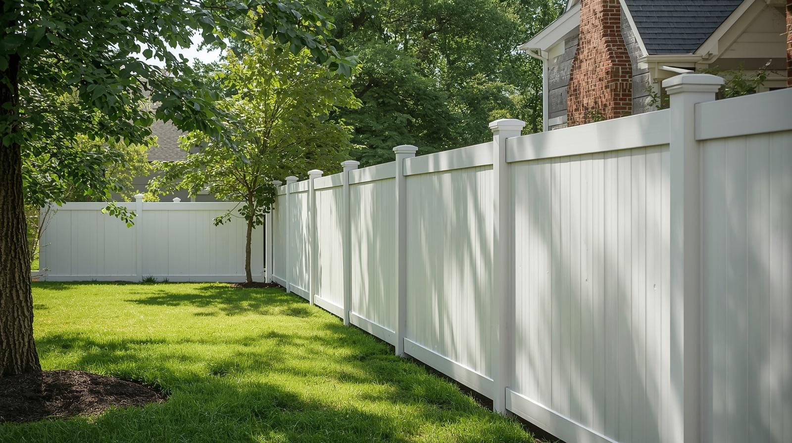 Low-maintenance fence installation on residential property in Sycamore IL. Low-maintenance fence installation on residential property in Sycamore IL.