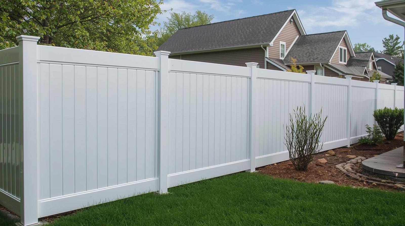 Privacy fence installation project on residential property in Poplar Grove IL.