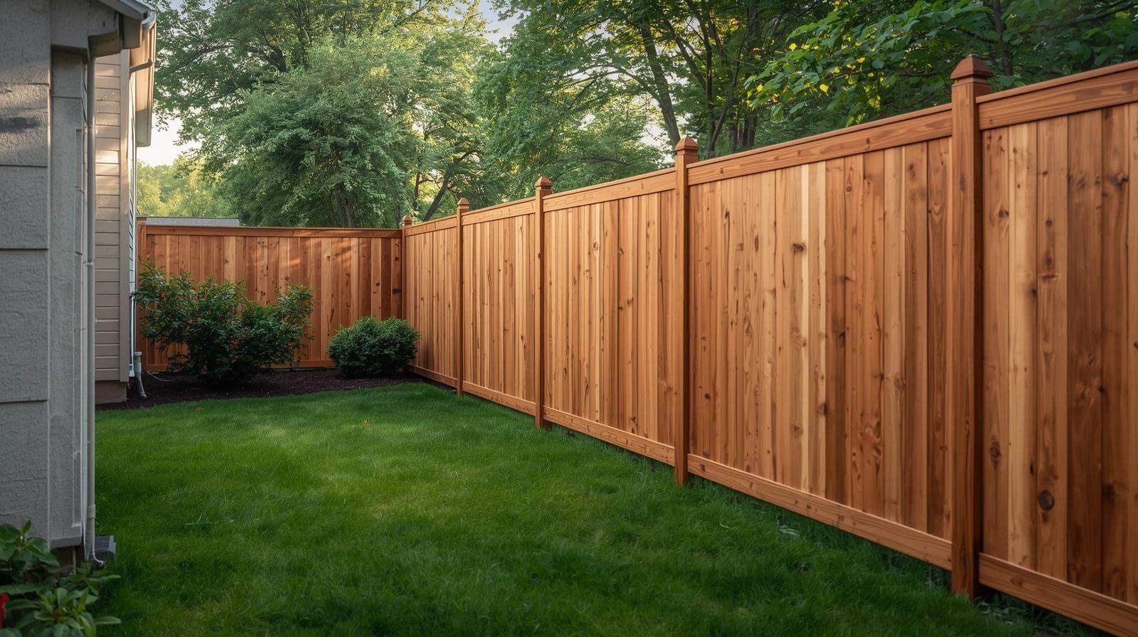 Wood fence installation on residential property in Rockton IL.