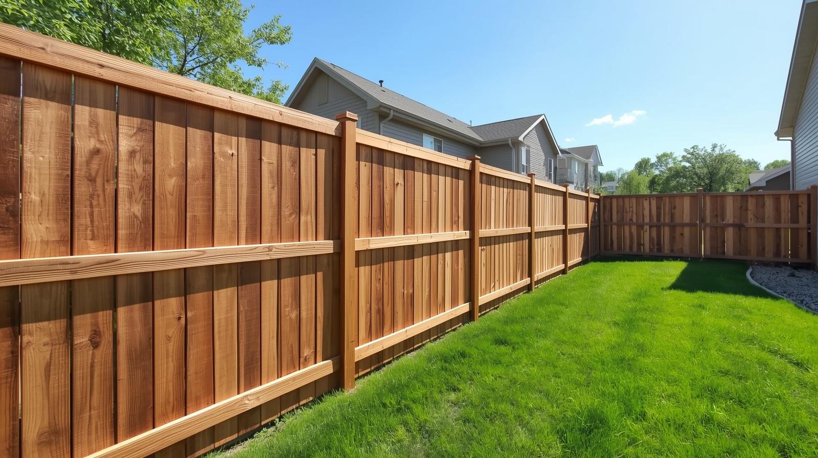 Wood fence enhancing a home's backyard and outdoor living space in Galena IL.