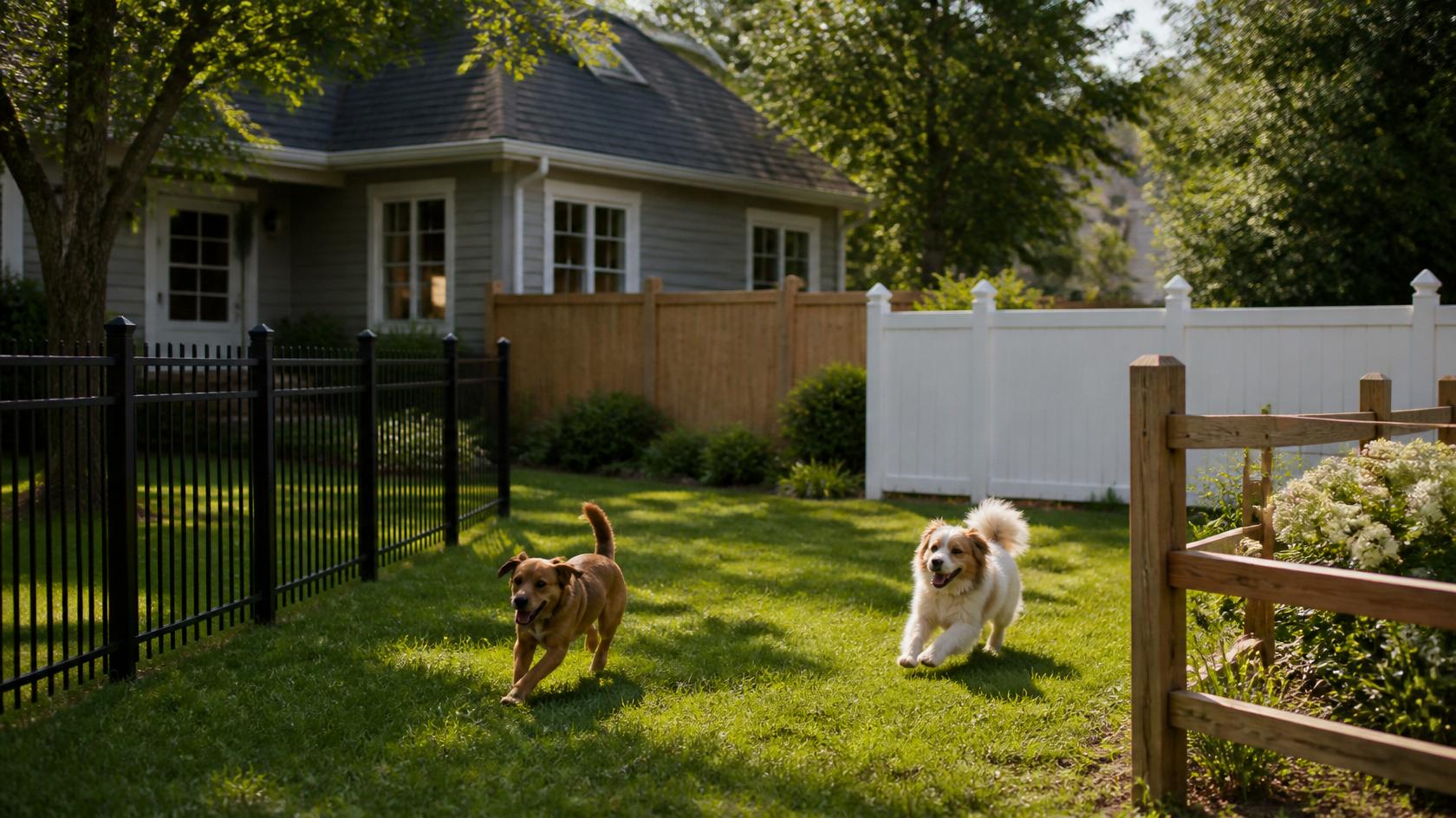 Pet-friendly fence installation for a home with dogs in Edgerton WI. Pet-friendly fence installation for a home with dogs in Edgerton WI.