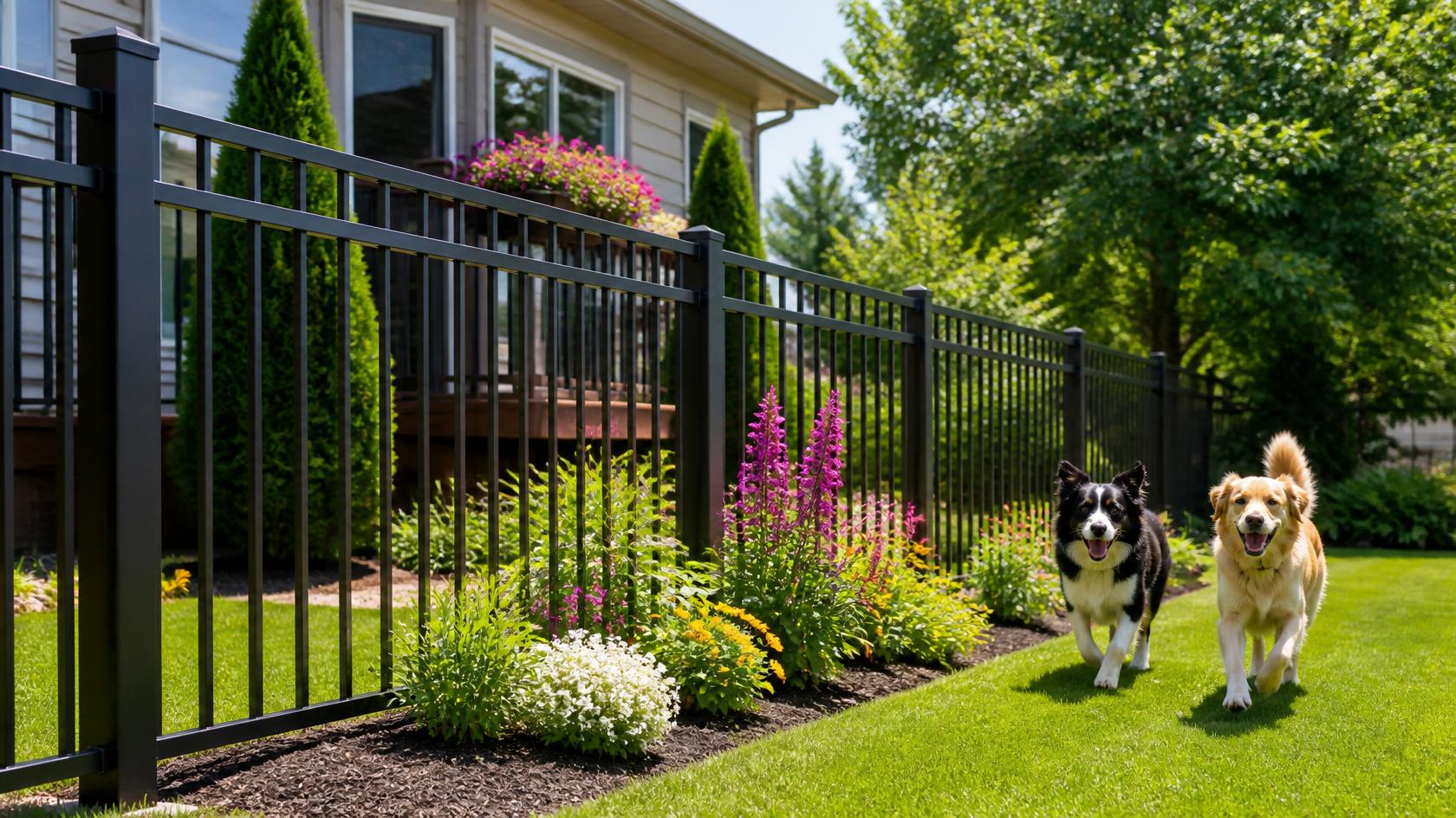 Pet-friendly fence surrounding a safe backyard for dogs in Rockton IL.