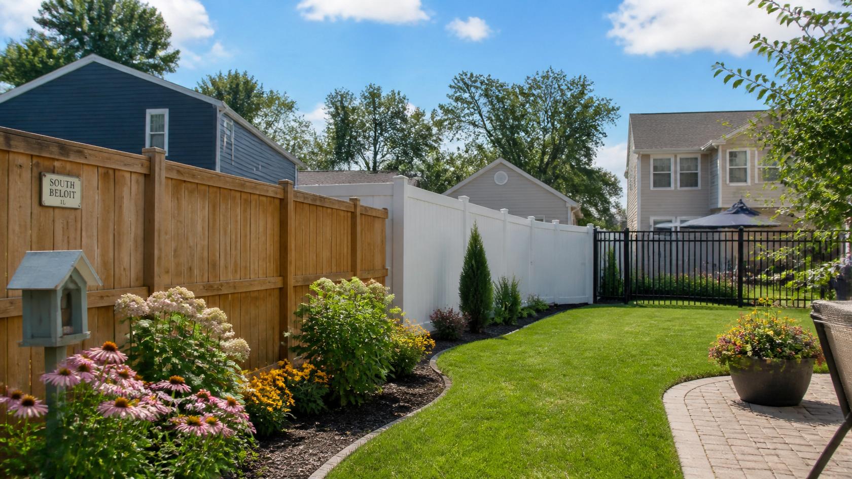 Residential fence installation featuring durable fencing materials in South Beloit IL.