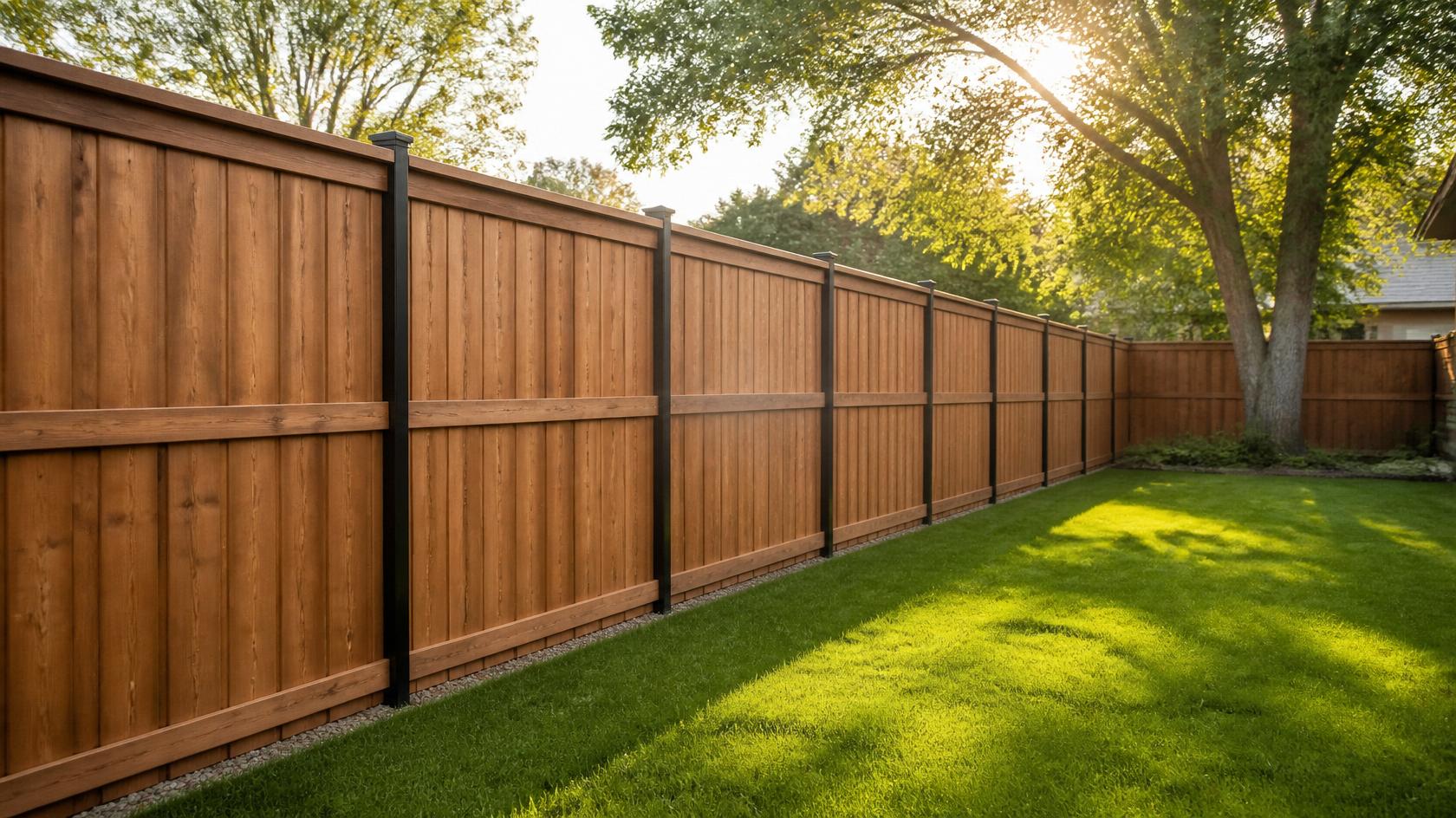 Pet-friendly backyard privacy fence at a home in Clinton WI. Pet-friendly backyard privacy fence at a home in Clinton WI.