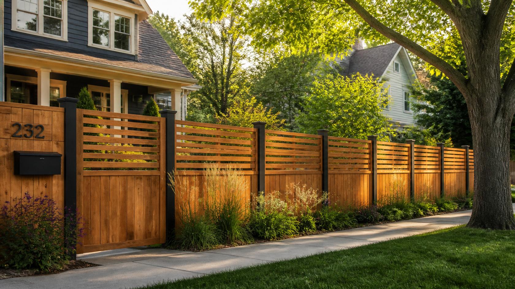 Attractive wood fence in Belvidere, IL providing backyard privacy while complementing the home's curb appeal.