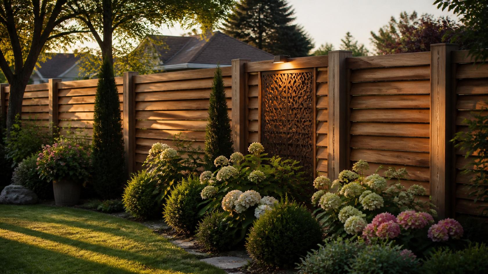 Attractive wood privacy fence installed at a home in Edgerton, WI to enhance style and curb appeal.