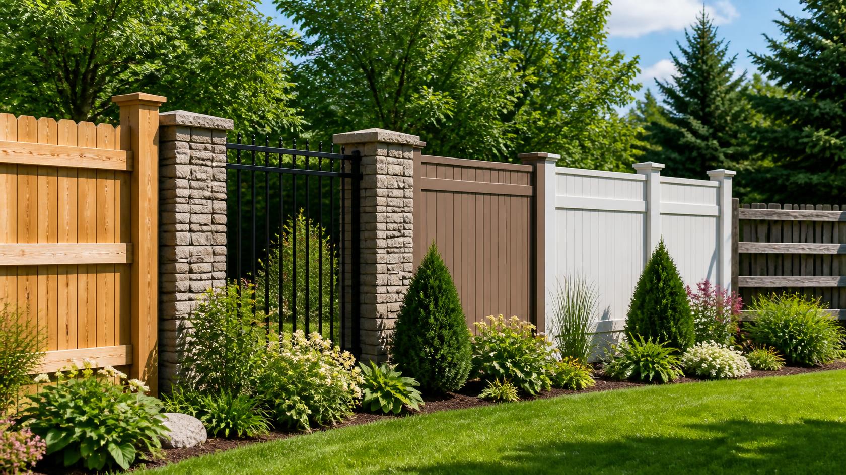 Secure backyard fence in Edgerton, WI designed to safely contain dogs and provide outdoor privacy.