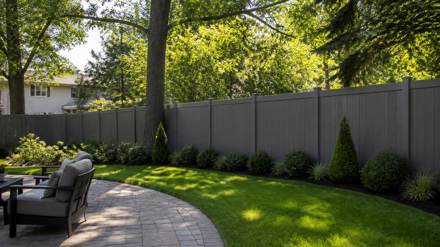 Privacy fence surrounding an open residential property in Turtle, WI for added privacy and security.