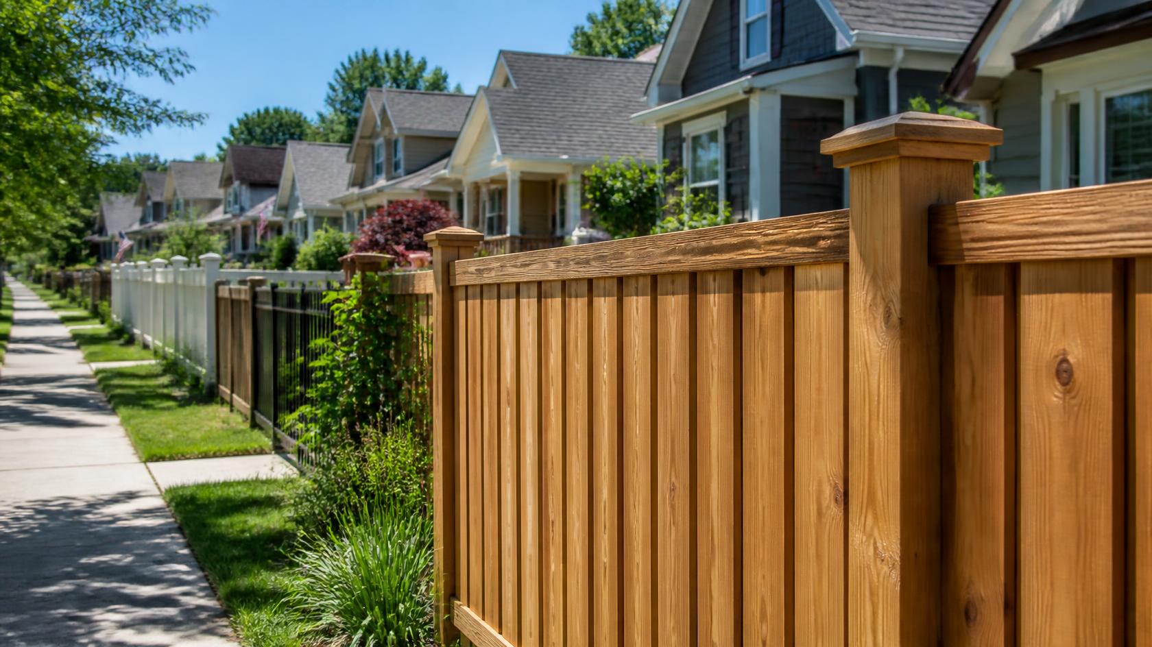 Secure backyard fence in South Beloit, IL designed to safely contain dogs and provide outdoor privacy.