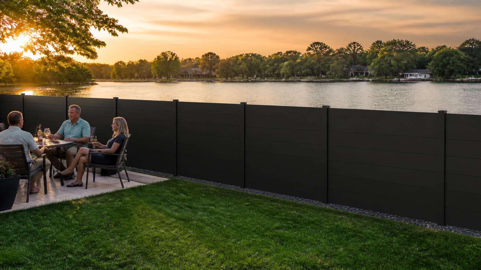 Privacy fence installation in Roscoe, IL showcasing material options for residential properties.