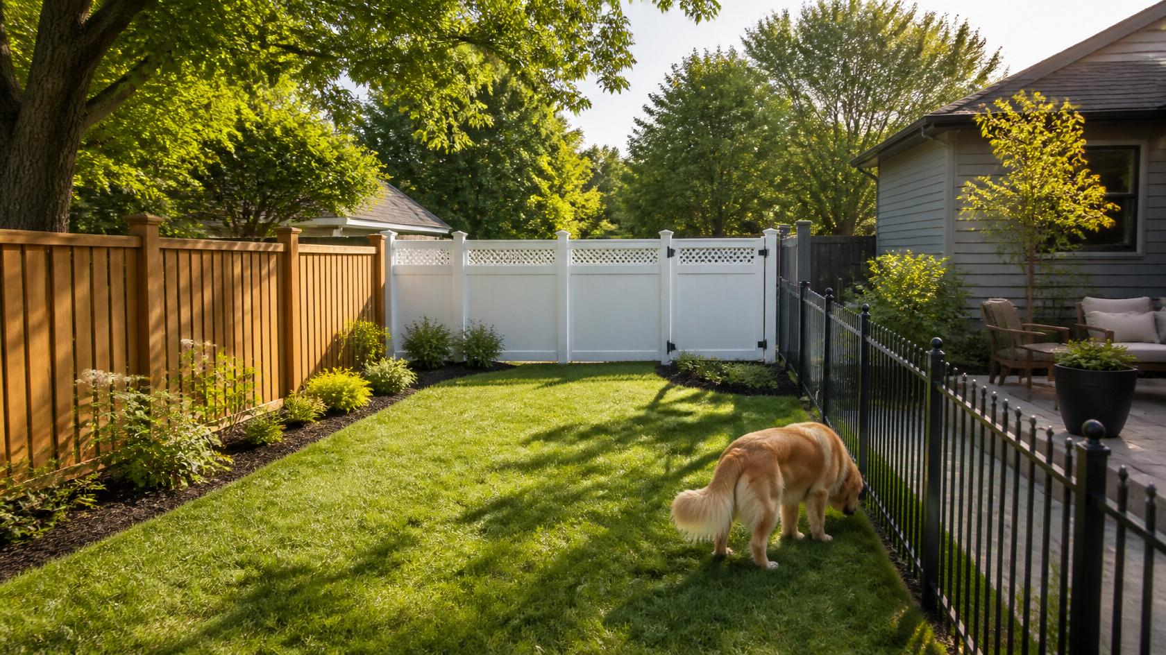 Residential fencing in Clinton, WI designed to provide backyard privacy while creating a secure space for pets.