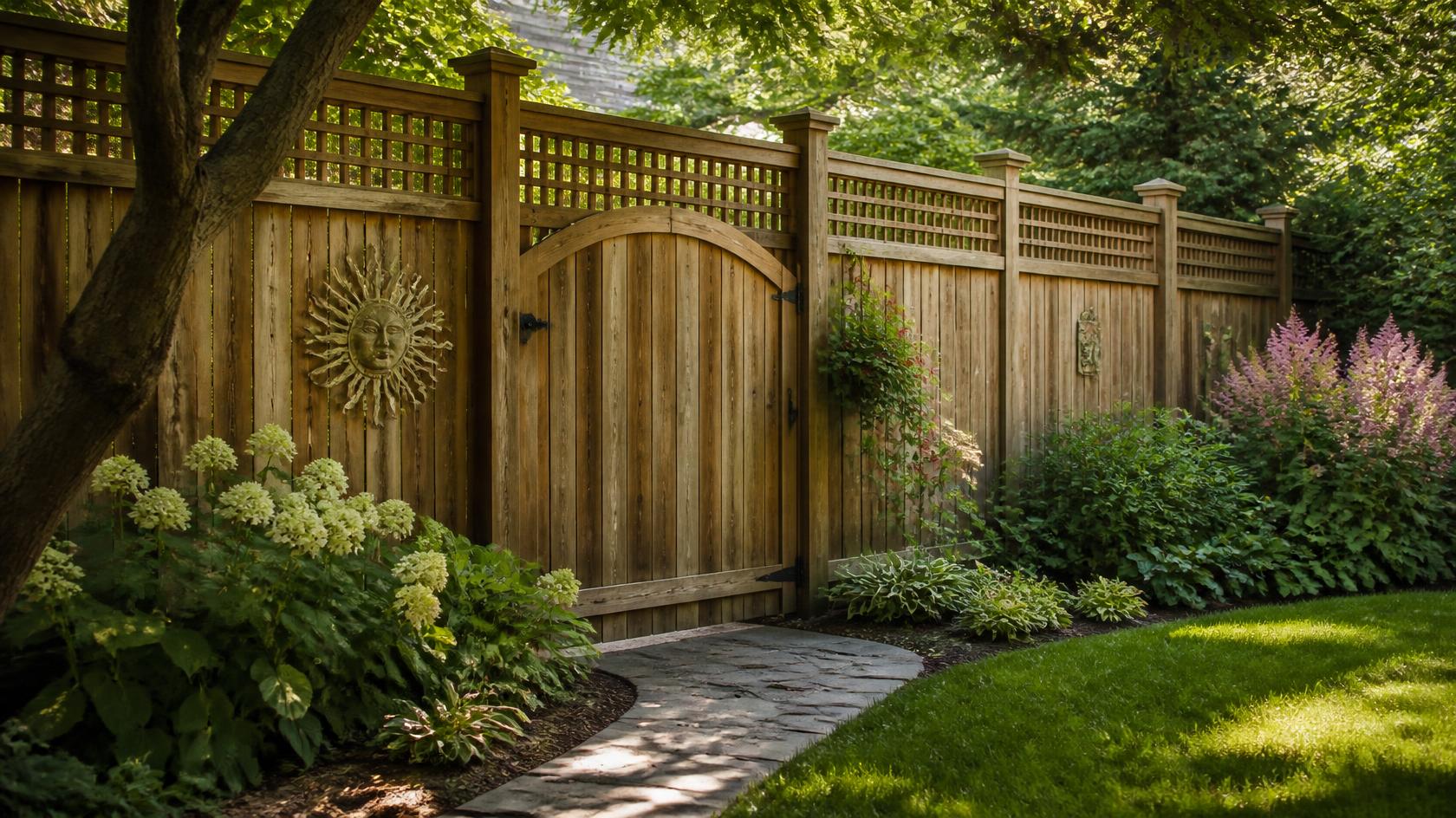 Wood fencing around a home in Huntley, IL providing backyard privacy while complementing the property's curb appeal.