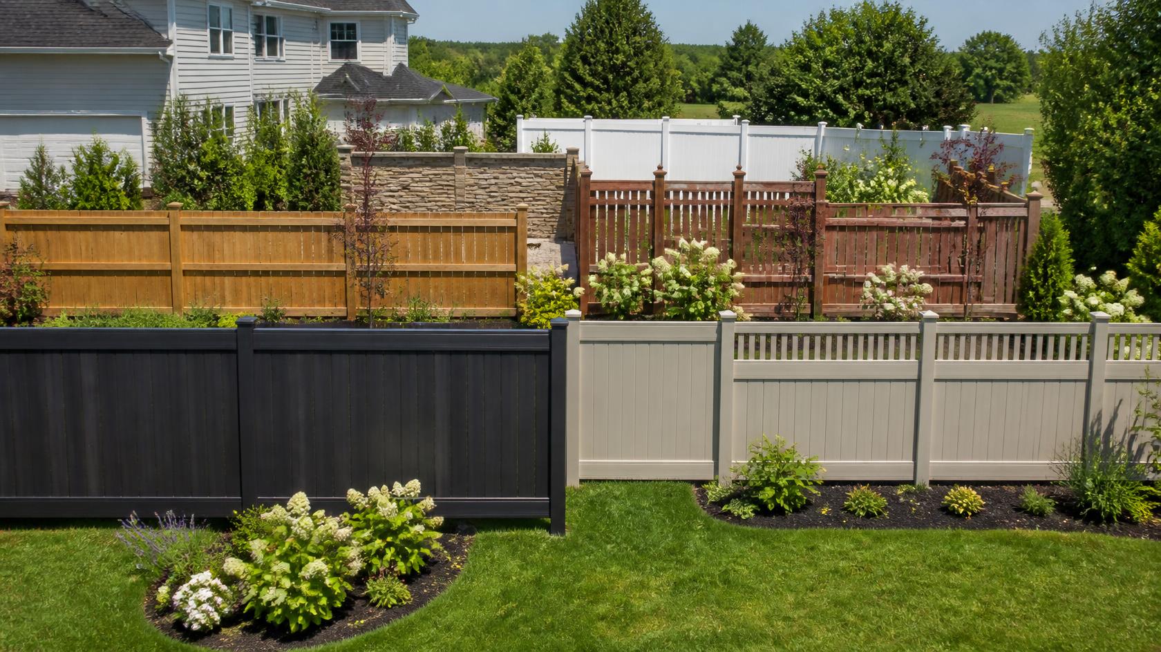Privacy fencing around a home and backyard in Winnebago, IL creating a more private and defined outdoor space. Privacy fencing around a home and backyard in Winnebago, IL creating a more private and defined outdoor space.