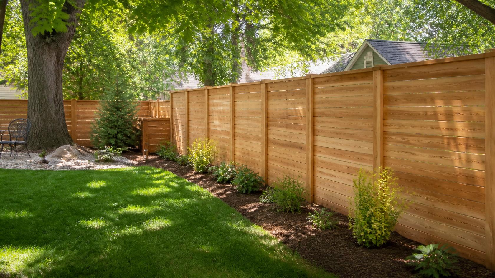 Wood fencing around a home in Edgerton, WI providing natural privacy and defined outdoor space.