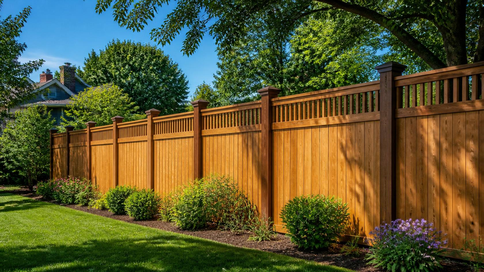 Backyard fencing around a home in South Beloit, IL creating defined boundaries, privacy, and practical outdoor space.
